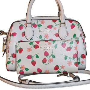 Kate Spade Madison Strawberry Vine Printed Leather Crossbody Bag & Slim Wallet